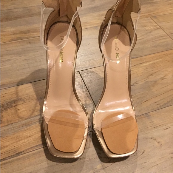 Gold, Fashion Nova, Square Toe, High Heels - Picture 8 of 8